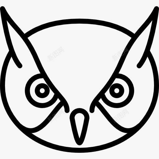 猫头鹰的头图标png_新图网 https://ixintu.com 动物 祈祷 野生动物 鸟类