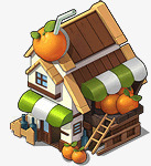 橘子果汁小房子素材