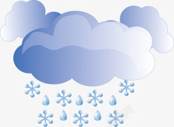 天气预报雨夹雪天气矢量图素材