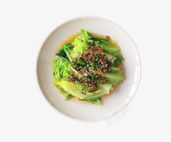 蚝油生菜盘子里的家常美食生菜高清图片