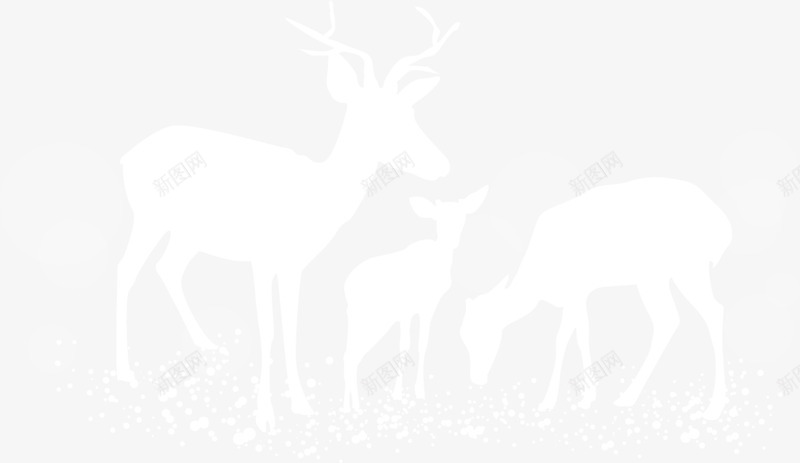 白色吃食麋鹿png免抠素材_新图网 https://ixintu.com 动物 圣诞快乐 圣诞节 白色麋鹿 节日麋鹿 装饰图案