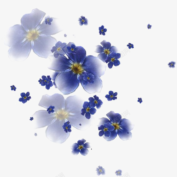 蓝色花朵png免抠素材_新图网 https://ixintu.com 文艺 水墨花朵 水彩花朵 清新 花朵印花 花朵装饰 花瓣
