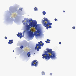 水墨印花蓝色花朵高清图片