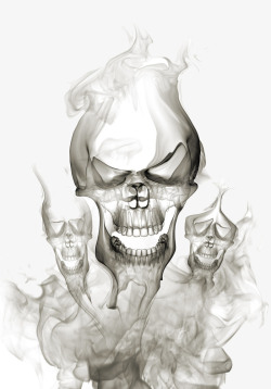 骷髅头创意设计烟雾骷髅头高清图片