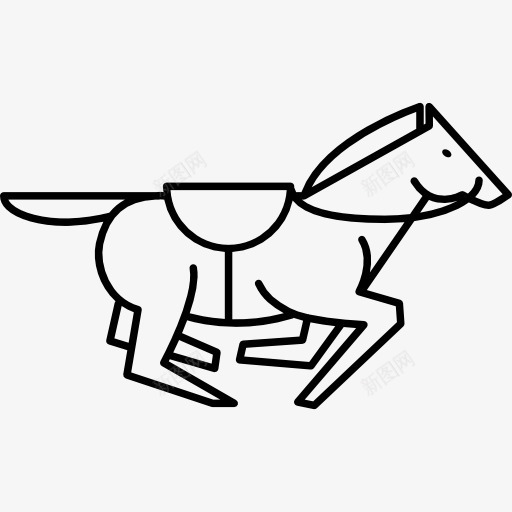 奔跑的马的鞍带轮廓图标png_新图网 https://ixintu.com 动物 概述 跑步 轮廓 鞍带 马