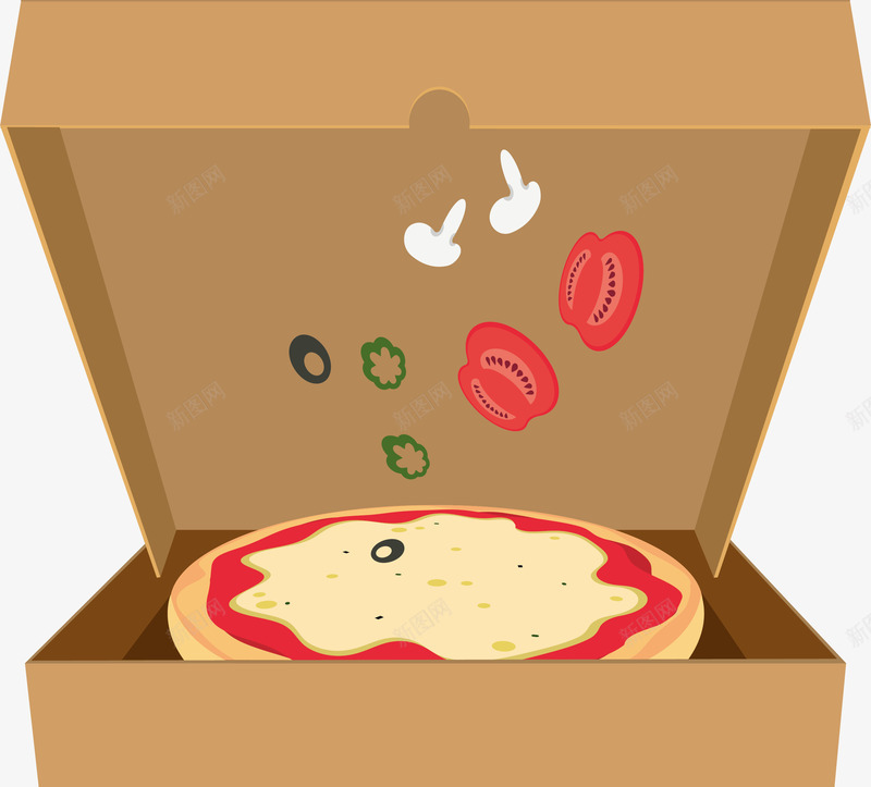 纸盒披萨外卖png免抠素材_新图网 https://ixintu.com 外卖盒 披萨外卖 矢量素材 纸盒 飞机盒