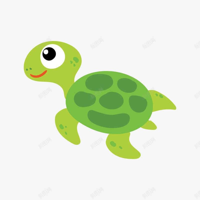 绿色的海洋动物海龟矢量图ai免抠素材_新图网 https://ixintu.com 日常 海洋动物 海龟 绿色 绿色海龟 黑色 矢量图