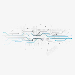网络科技蓝色科技芯片元素矢量图高清图片