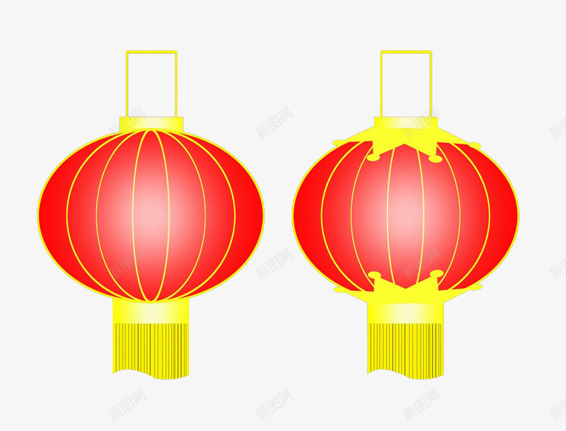 红色灯笼png免抠素材_新图网 https://ixintu.com 30周年庆 两个 中国节日 红色 节日 过节 黄色