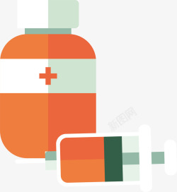 彩色药瓶彩色药瓶注射器医疗医药小元素图矢量图图标高清图片