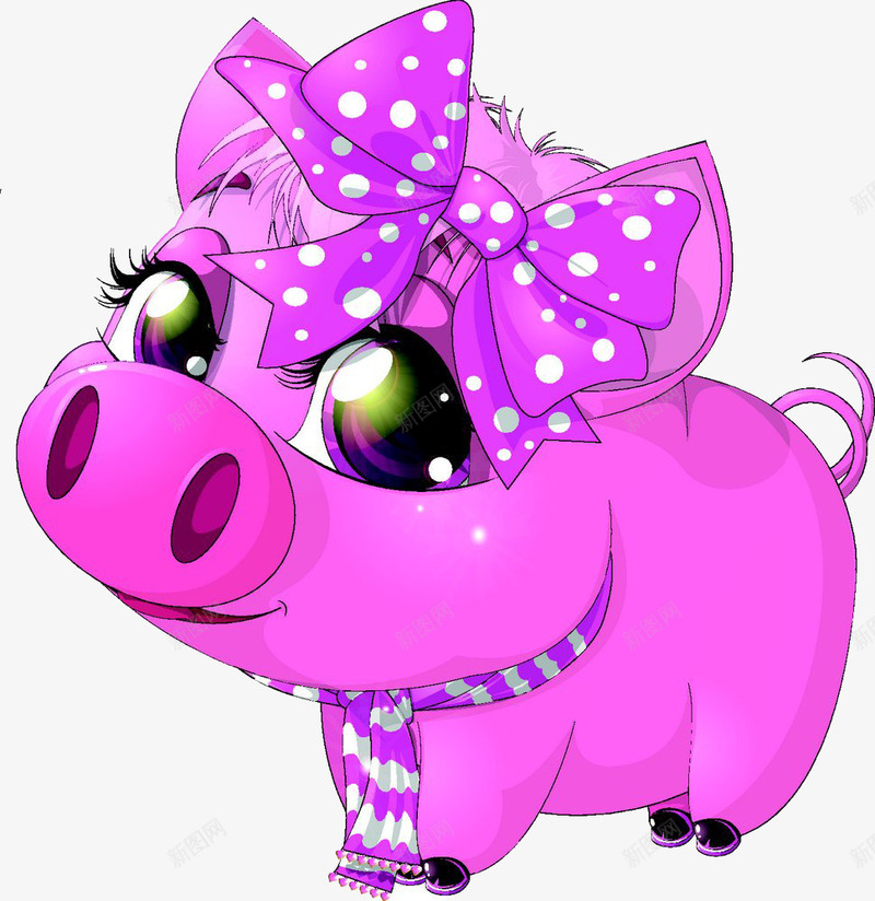 卡通粉色猪png免抠素材_新图网 https://ixintu.com 卡通 可爱 可爱猪 宠物猪 手绘 母猪 猪 粉色猪