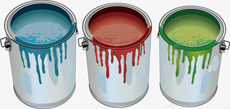 油漆桶专辑png免抠素材_新图网 https://ixintu.com 兰油漆 手绘图案 油漆桶 红油漆 绿油漆