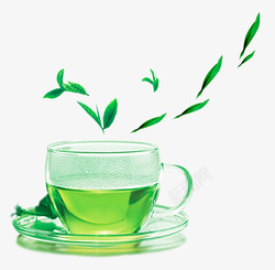 茶壶茶杯热茶绿茶高清图片
