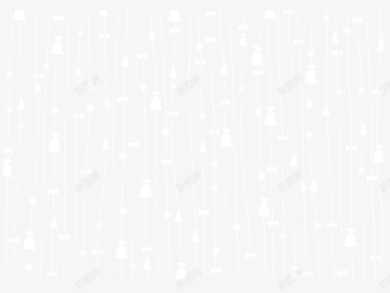 白色花纹背景png免抠素材_新图网 https://ixintu.com 免抠PNG 唯美 圣诞节 挂饰 星星 条纹 梦幻 蝴蝶结 铃铛