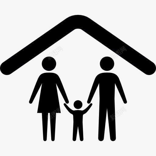家庭在天花板轮廓图标png_新图网 https://ixintu.com 三 下 人 人道主义 天花板 家庭 房子 背影家庭