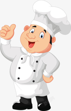 卡通厨师切菜点赞的厨师高清图片