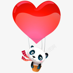 乘坐气球卡通可爱的小熊乘坐热气球高清图片