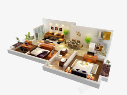 样板间3D房屋模型高清图片