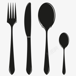 垫刀叉勺西餐厅宣传用刀叉勺图标高清图片