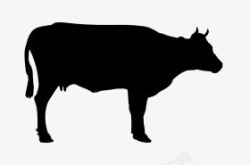 剪影的形状牛高清图片