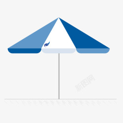 蓝色白色广告太阳伞素材