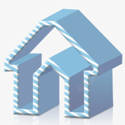 房屋框架蓝色小屋框架高清图片