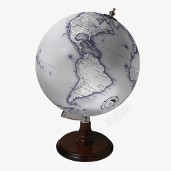 世界球体地图灰色地球仪素材
