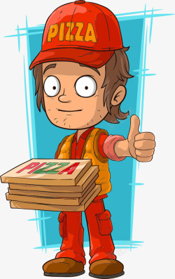 披萨送货员披萨外卖人物矢量图高清图片
