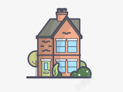 可爱小房子插画素材