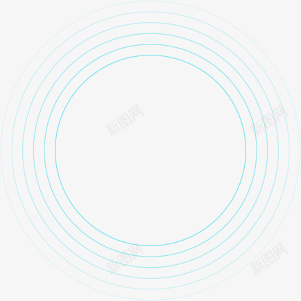 蓝色线圈png免抠素材_新图网 https://ixintu.com 产品展示框 光圈 圆圈 渐变色 科技