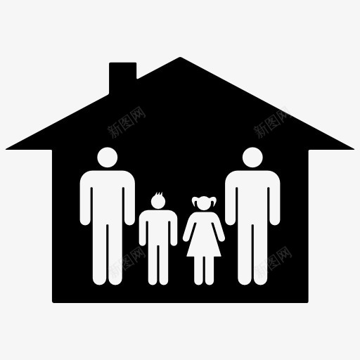 房子里一家人标志图标png_新图网 https://ixintu.com famliy 家庭