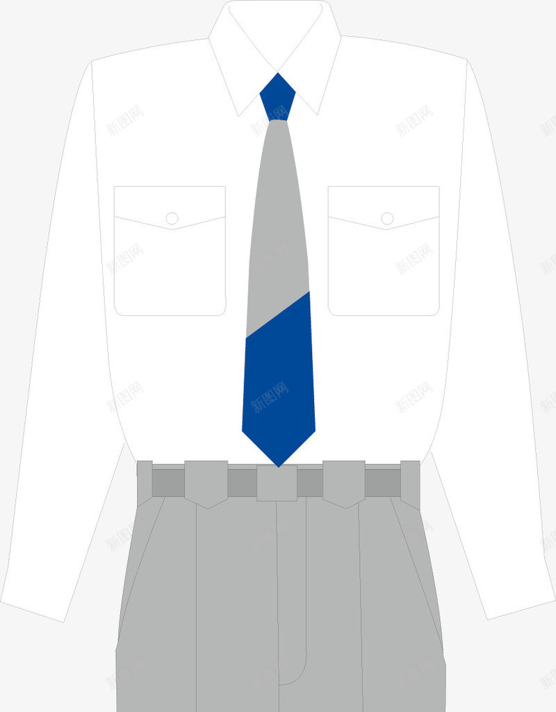 工装元素png免抠素材_新图网 https://ixintu.com png 元素 卡通 工装 服务员衣服 领带