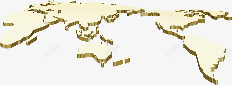 金属世界地图png免抠素材_新图网 https://ixintu.com 世界地图 立体 金属 金属块 金色