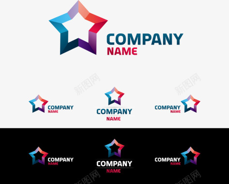 五角星商务logo图标图标