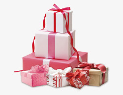 新年礼盒堆矢量粉色礼盒高清图片