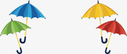 多彩雨伞标题框矢量图素材