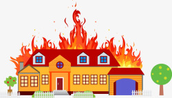 消防安全房子火素材