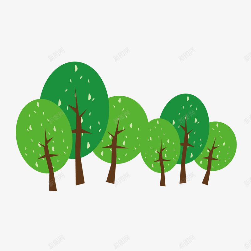 小树png免抠素材_新图网 https://ixintu.com 手绘卡通树木 树木矢量图 绿色环保素材