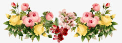 创意手绘合成鲜艳的花卉植物素材