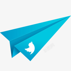 徽章推特社会蓝色折纸纸飞机社会化媒体推特社高清图片