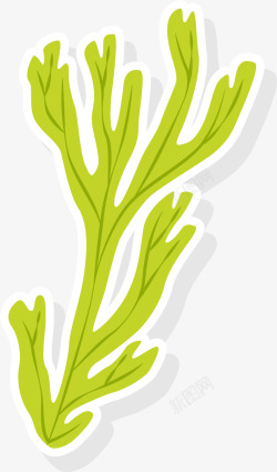 白色阴影卡通海草素材