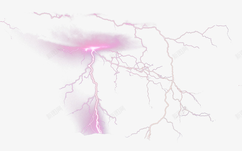 电闪雷鸣png免抠素材_新图网 https://ixintu.com 发光 紫色 闪电 雷电