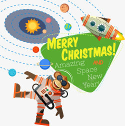 圣诞星球卡通太空星球高清图片