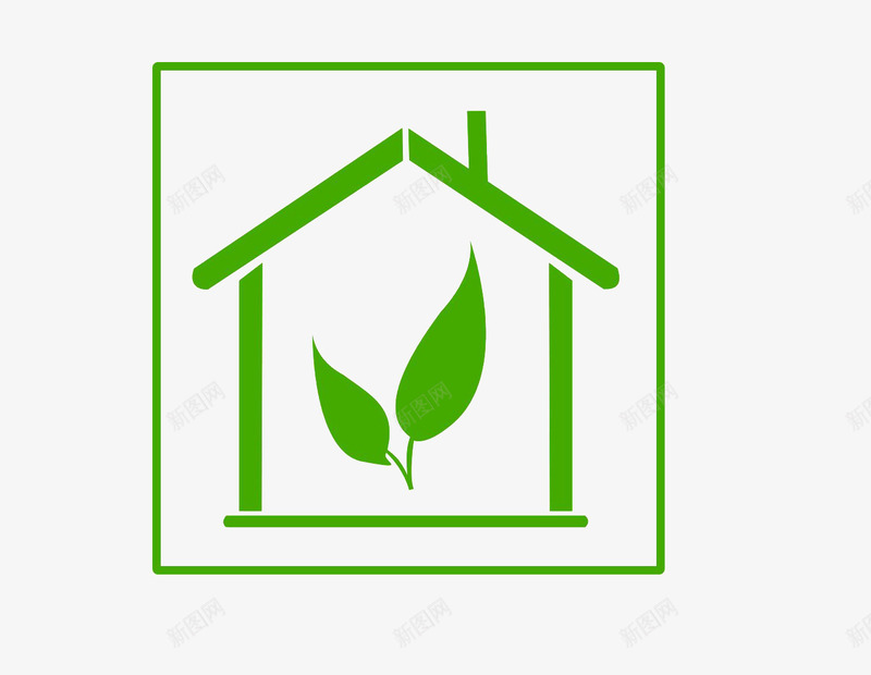 绿色房屋图标png_新图网 https://ixintu.com 住宅小区 图标 房屋 生活 绿色