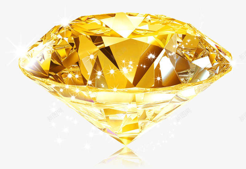 钻石png免抠素材_新图网 https://ixintu.com 几何体 宝石 水晶 水晶石 水晶钻 水钻 珠宝 钻石 锆石 饰品 黄色