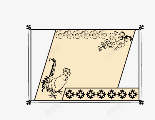 鸡年边框png免抠素材_新图网 https://ixintu.com 古典边框 矢量中国结 矢量边框 矢量边框素材 边框 鸡年边框 鸽子