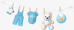 晾晒衣服的晾晒婴儿衣物图案高清图片