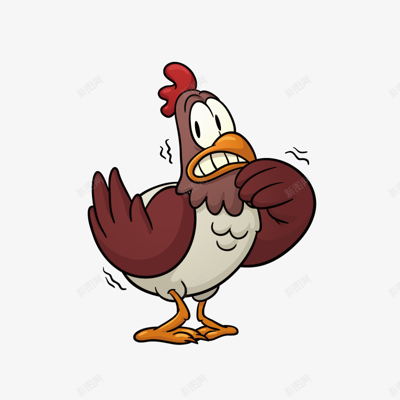 收到惊吓的卡通公鸡png免抠素材_新图网 https://ixintu.com 公鸡 动物 卡通 吓一跳 惊吓 惊吓的鸡 手绘图 简图 表情 鸡冠
