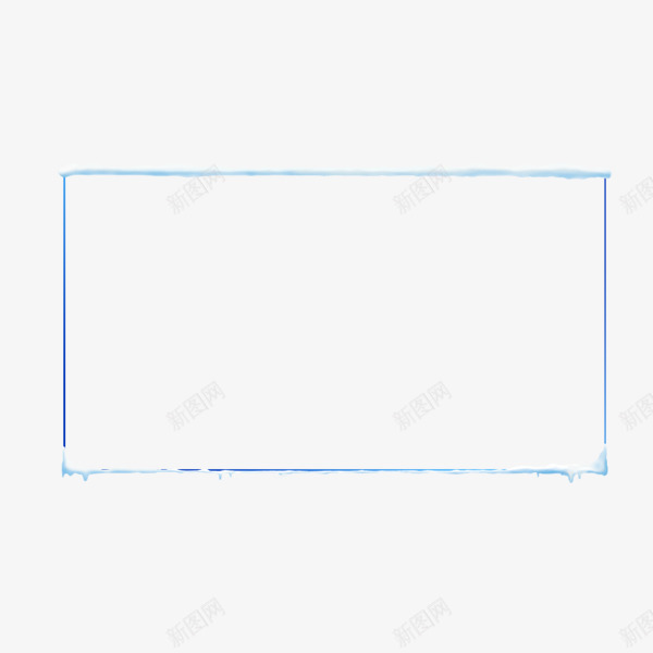 简约边框png免抠素材_新图网 https://ixintu.com 下雪 图形框 图形框框 小清新 方形 科技方框 蓝色