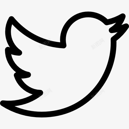 推特LOGO的轮廓图标png_新图网 https://ixintu.com 推特 标志 标识 概述 社会 鸟